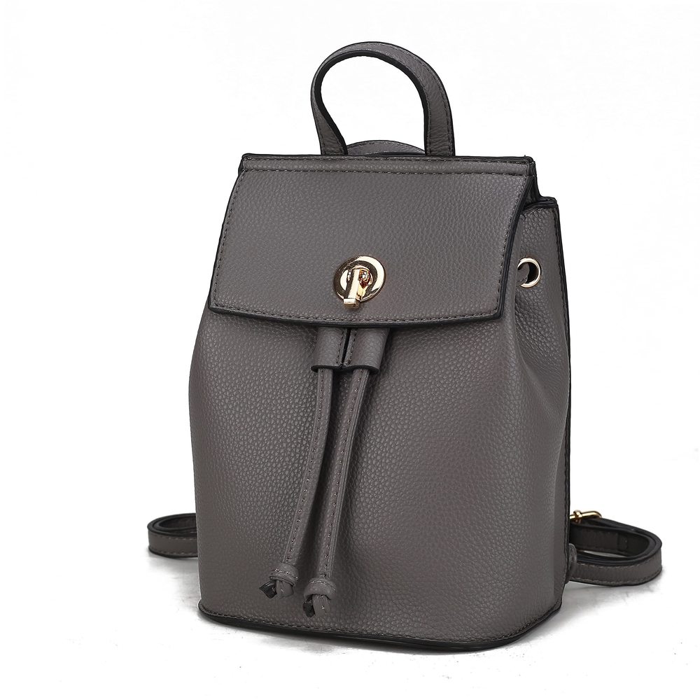Backpack Purse, Vegan Leather Drawstring Backpack Top-Handle Ladies :<